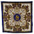 Hermès Foulard Hermes Carre 90 LES TUILERIES Soie Blanc Bleu Marine  ref.1489080