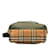 Burberry Nova Check Second Bag Pouch Brown Green Leather Nylon  ref.1489821