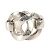 Hermès Hermes Silver 925 Double Horsebit Band Ring Silvery