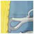 Sciarpa in seta Hermès Carre 90 Blu Giallo Blu navy  - vista 4