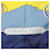 Sciarpa in seta Hermès Carre 90 Blu Giallo Blu navy  - vista 5