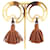 Hermès Hermes Trotter Buffalo Horn Leather Stud Earrings Brown Beige  ref.1490092