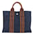 Hermès Borsa Tote Foult PM in tela Hermes Marrone Blu navy  ref.1490117