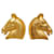 Hermès Hermes Gold Plated Horse Head Clip Earrings Golden  ref.1490283