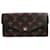 Louis Vuitton Portemonnaie Sarah Lang Braun Rot Lackleder Leinwand  ref.1491396