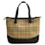 Burberry Nova Check Canvas Leder Handtasche Tote Bag Braun Leinwand  ref.1491677