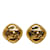 Brincos de studs banhados a ouro Chanel Coco Mark Dourado  ref.1491956