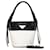 Prada Ouverture Handbag Shoulder Bag Black White Leather  ref.1493062