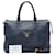 Sac à main Prada Sac à épaule Cuir Doré Bleu Marine  ref.1494667