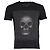 Camiseta de cuello redondo de algodón negro con estampado de calavera óptica Alexander McQueen