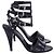Saint Laurent Ankle Cage Strap Heels aus schwarzem Lackleder - Ansicht 2