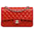 Borsa a spalla a doppio flap media in pelle di agnello classica rossa Chanel Rosso  ref.1498436