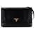 Bolso cruzado negro de cuero Saffiano de Prada con solapa y correa  ref.1498802