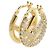 Orecchini a cerchio con logo FF di Fendi in strass 8AH301A44GF089U D'oro