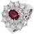 Autre Marque Pt900 Ruby 0.76ct Diamond 2.05ct Ring Size 12
