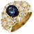 Autre Marque Au750 Saphir-Diamantring Golden