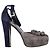 Sandali platform con dettaglio floreale Louis Vuitton in suede blu e grigio