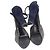 Sandali platform con dettaglio floreale Louis Vuitton in suede blu e grigio - vista 12