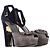 Sandali platform con dettaglio floreale Louis Vuitton in suede blu e grigio - vista 2