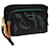 PRADA Bolso Clutch de Nailon Negro Verde Auth 79868 Nylon  ref.1502762