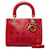 Sac à main Cannage Lady de Christian Dior Cuir Rouge Doré  ref.1502973