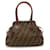 Fendi Zucca Muster Ethnico Handtasche Khaki Dunkelbraun Leder Leinwand  ref.1503206