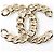 Spilla in strass nera e dorata di Chanel D'oro - vista 3
