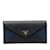 Prada Saffiano Long Wallet Black Navy blue Leather  ref.1504509