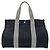 Hermès Cannes MM Canvas Tote-Handtasche Schwarz Weiß - Ansicht 2