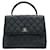 Timeless Bolsa Tote Kelly em pele caviar Matelassé da Chanel Preto Couro  ref.1505023