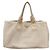 Borsa tote in tela beige Prada