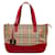 Bolso tote Burberry Nova Check Shadow Horse Roja Beige Cuero Lienzo  ref.1505652