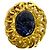 Chanel Coco Mark Motiv Farbstein Brosche Golden