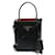 Prada Saffiano Pannier 2Way Shoulder Bag Black Red Leather  ref.1507362