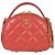Borsa a spalla Chanel Matelassé in pelle di agnello rossa Rosso