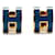 Hermès Hermes Pop H Mini Ash Earrings Blue Golden Gold-plated Varnish  ref.1508341