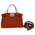 Fendi Micro Peekaboo Leder Mini Schultertasche Rot Orange  ref.1508375