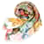 Gucci Twill Scarf with Flower Motif Brown Beige Silk  ref.1508591