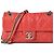 Borsa a spalla in pelle caviar rossa Chanel Rosso