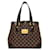 Louis Vuitton Damier Ebene Tote Bag Brown Leather Cloth  ref.1509311