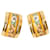 Hermès Hermes Gold Enamel Cloisonné Flower Motif Clip Earrings Golden Yellow  ref.1510746