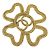 Spilla vintage placcata in oro Chanel Clover Cocomark