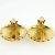 Vintage vergoldete Ohrringe Chanel Cocomark Matelassé Golden - Ansicht 4