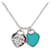 Tiffany & Co Pendente Tag Doppio Cuore in Smalto Diamante Tiffany 925 Blu Argento  ref.1511961