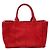 Prada Rote Denim Tote Tasche - Ansicht 2