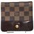 Billetera bi-fold Damier marrón Louis Vuitton Castaño