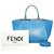 Borsa in pelle blu Fendi 3Jours
