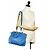 Borsa in pelle blu Fendi 3Jours - vista 11