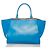Borsa in pelle blu Fendi 3Jours - vista 4