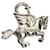 Hermès Hermes Pegasus Cadena Necklace Charm Pendant Silvery Metal  ref.1513676